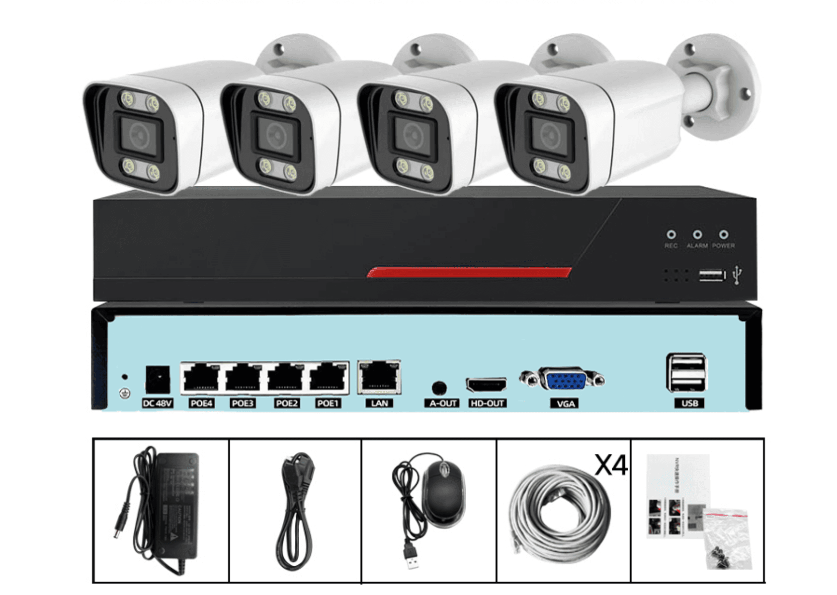 JBK4-300EB8 3MP 8CH POE IP Camera System Kit product image