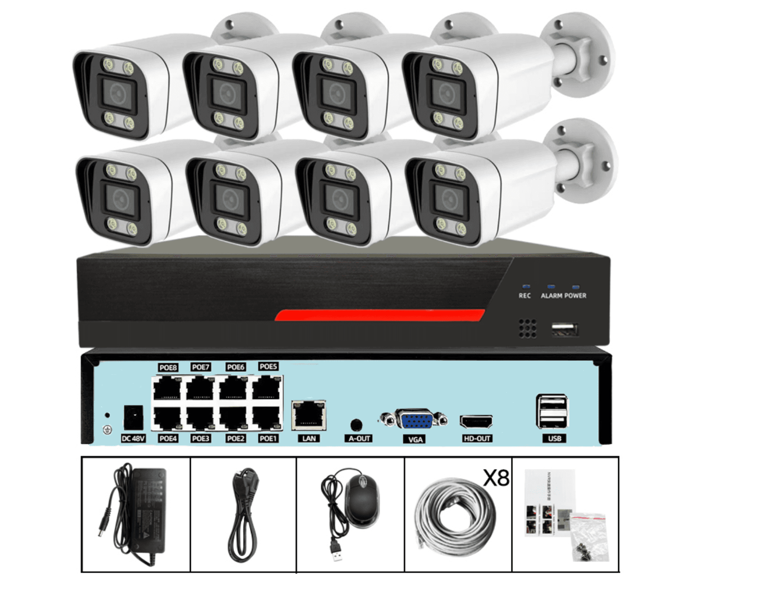 JBK4-400EB8 4MP 8CH POE IP Camera System Kit product image