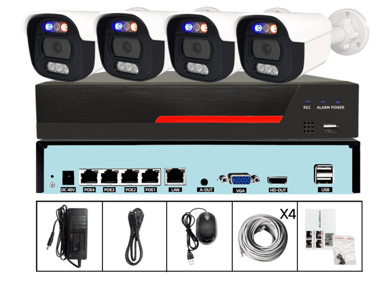 JBK4-800EB4-2 8MP 4CH POE IP Camera System Kit product image