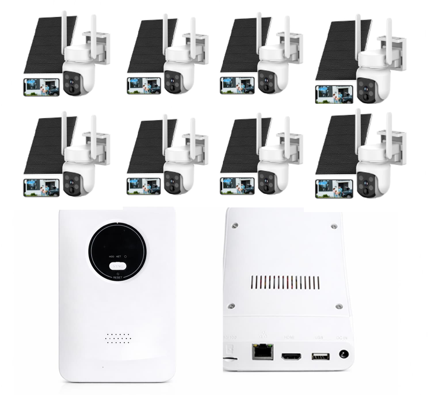 JBK7-400SPT8 4MP 8CH WiFi Solar Camera Kit Home Hub Without Screen product image