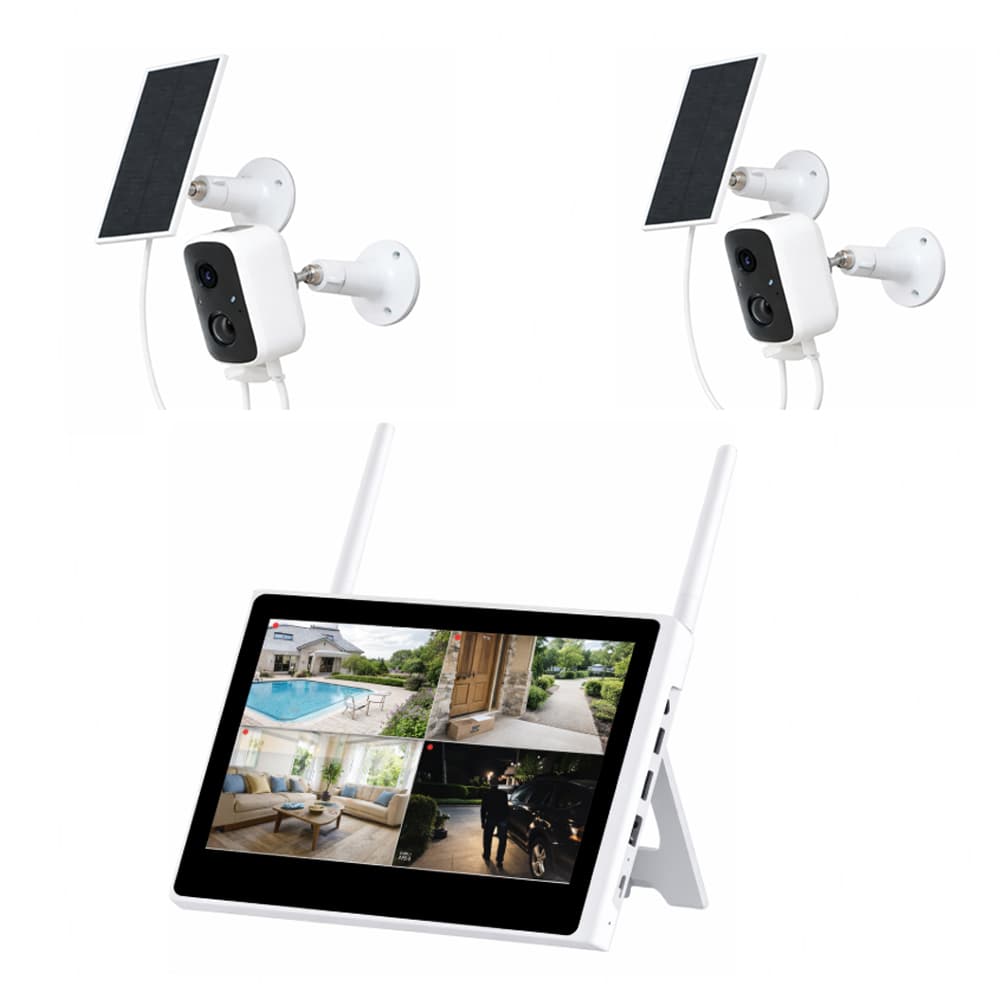JBK48-400SBA2 4MP 2CH WiFi Solar Camera Kit Home Hub With Screen product image