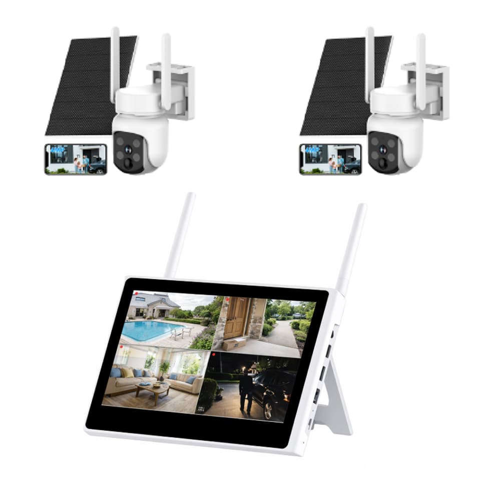 JBK48-400SPT2 4MP 2CH WiFi Solar Camera Kit Home Hub With Screen product image