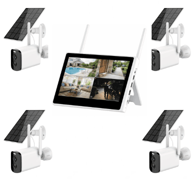 JBK48-400SB4 4MP 4CH WiFi Solar Camera Kit Home Hub With Screen product image