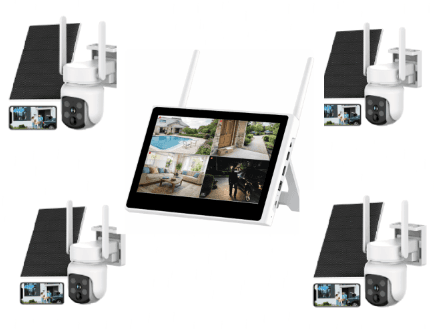 JBK48-400SPT4 4MP 4CH WiFi Solar Camera Kit Home Hub With Screen product image