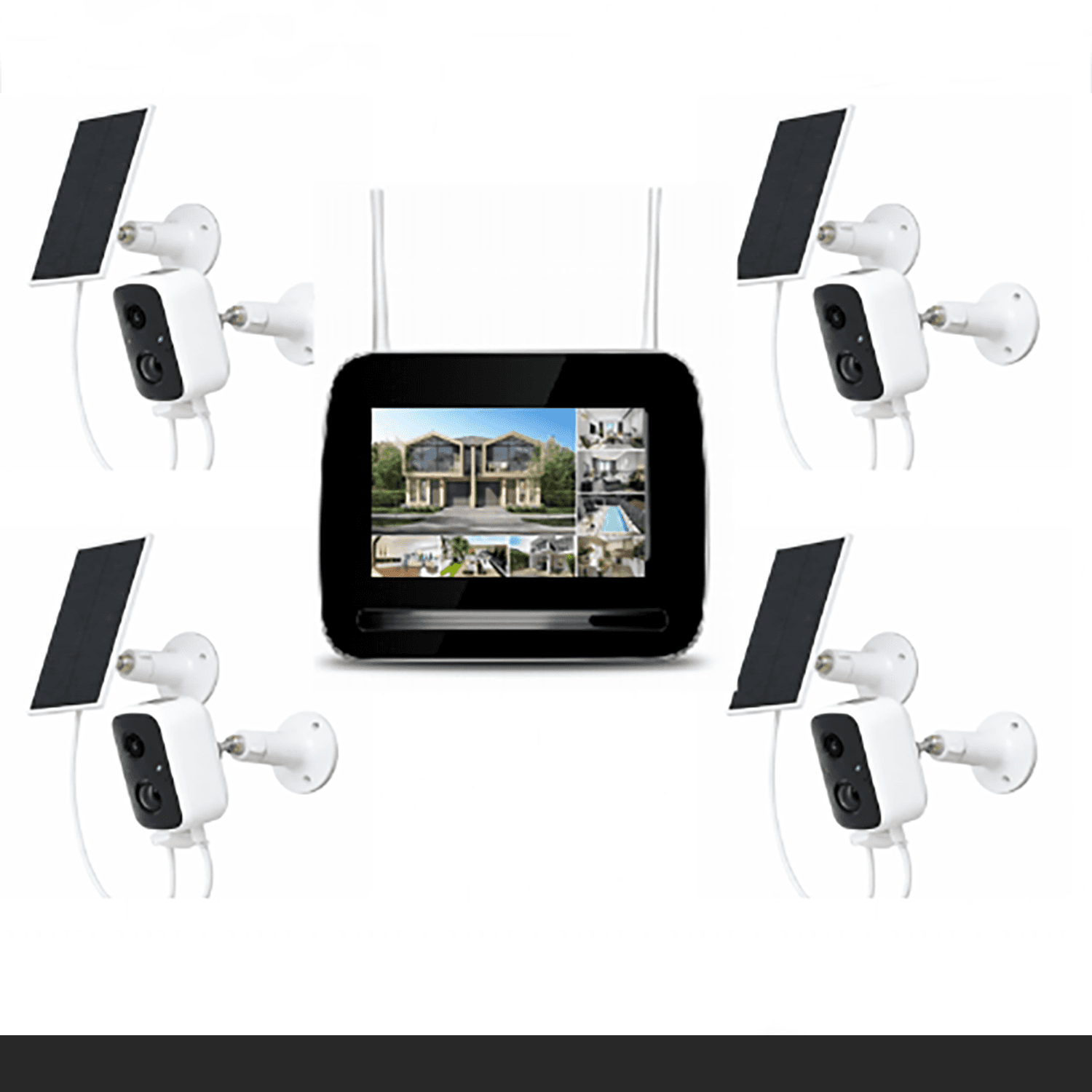 JBK28-400SBA4 4MP 4CH WiFi Solar Camera Kit Home Hub With Screen product image