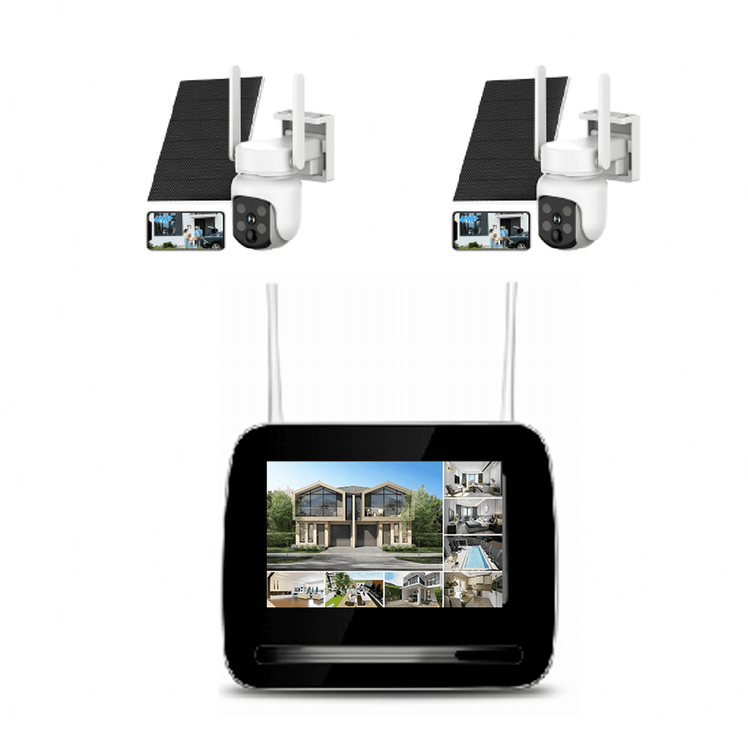 JBK28-400SPT2 4MP 2CH WiFi Solar Camera Kit Home Hub With Screen product image