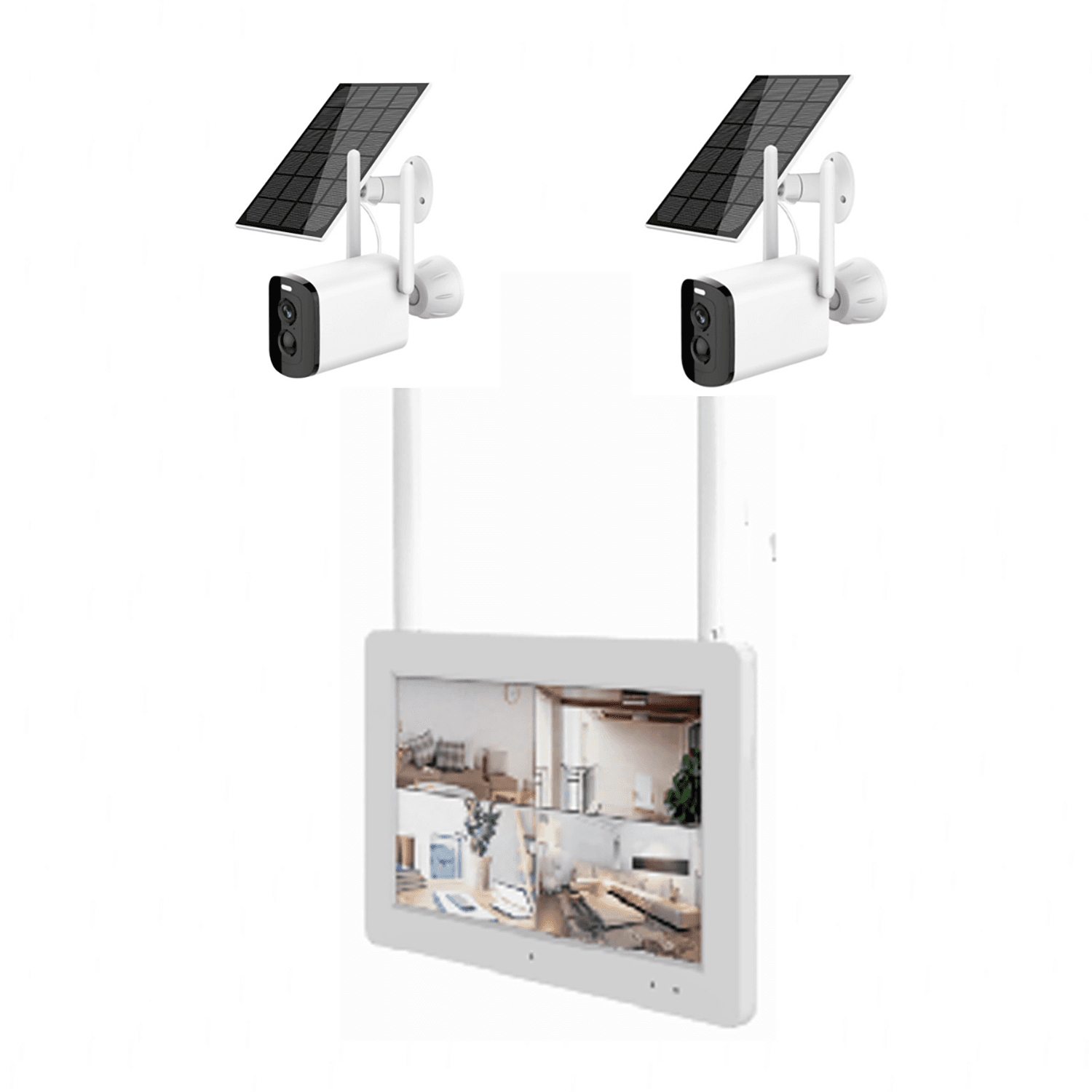 JBK38-400SB2 4MP 2CH WiFi Solar Camera Kit Home Hub With Screen product image
