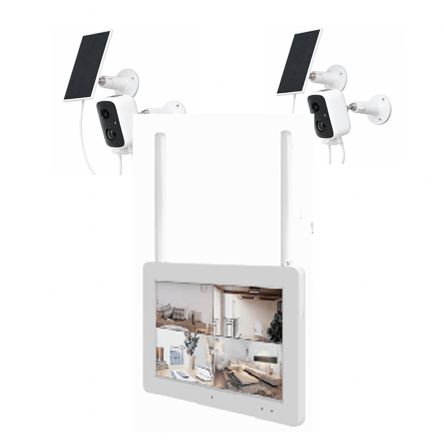 JBK38-400SBA2 4MP 2CH WiFi Solar Camera Kit Home Hub With Screen product image