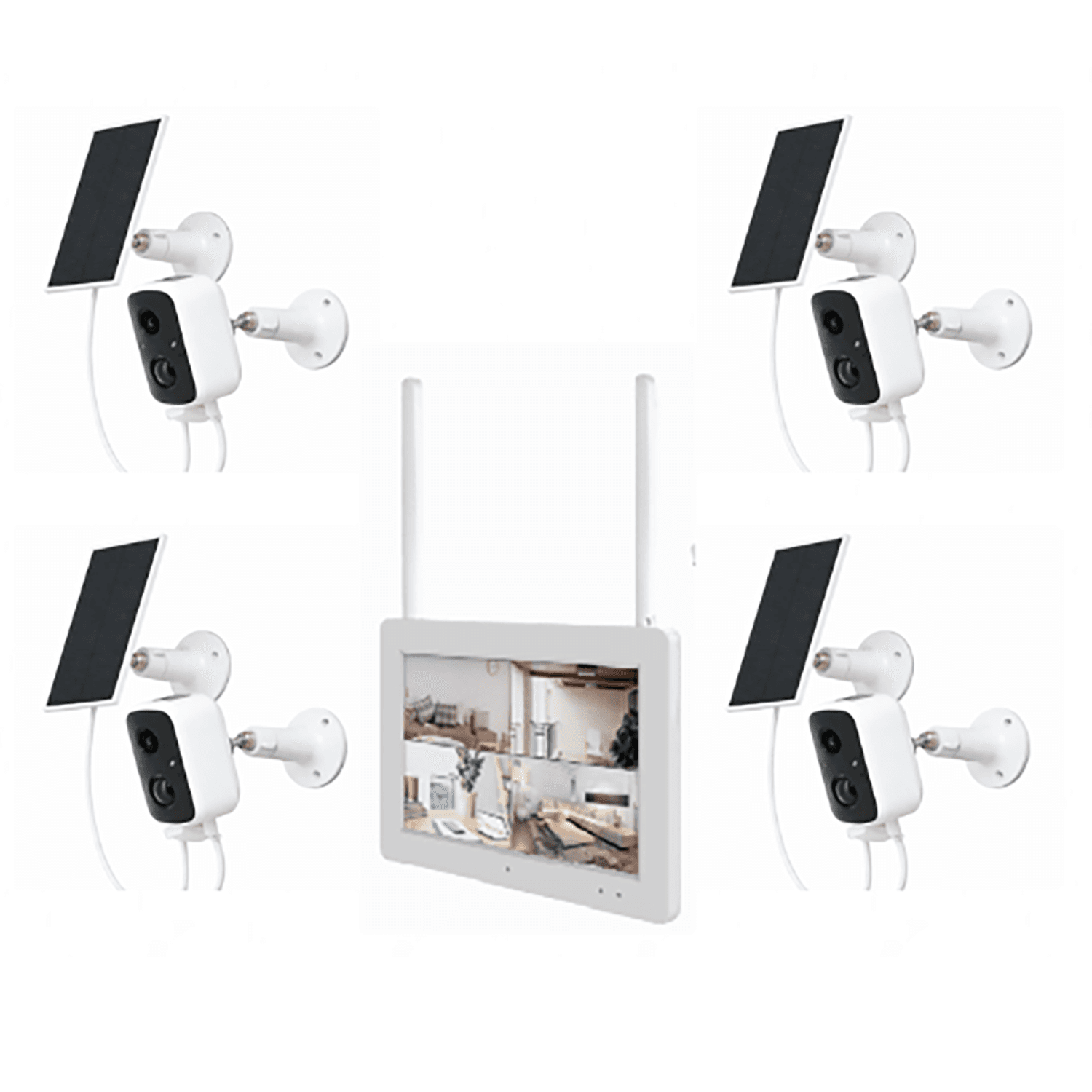 JBK38-400SBA4 4MP 4CH WiFi Solar Camera Kit Home Hub With Screen product image