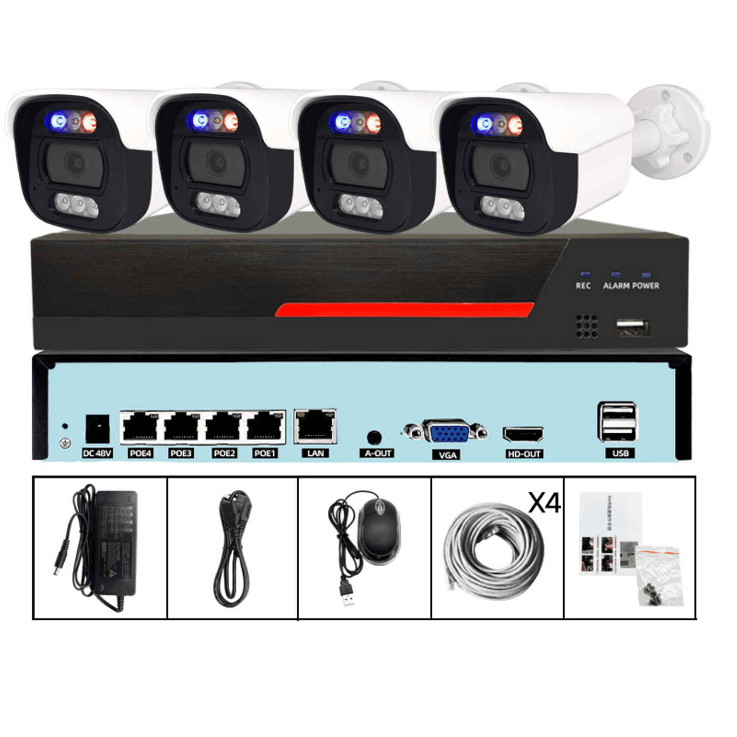 JBK4-400EB4-2 4MP 4CH POE IP Camera System Kit product image