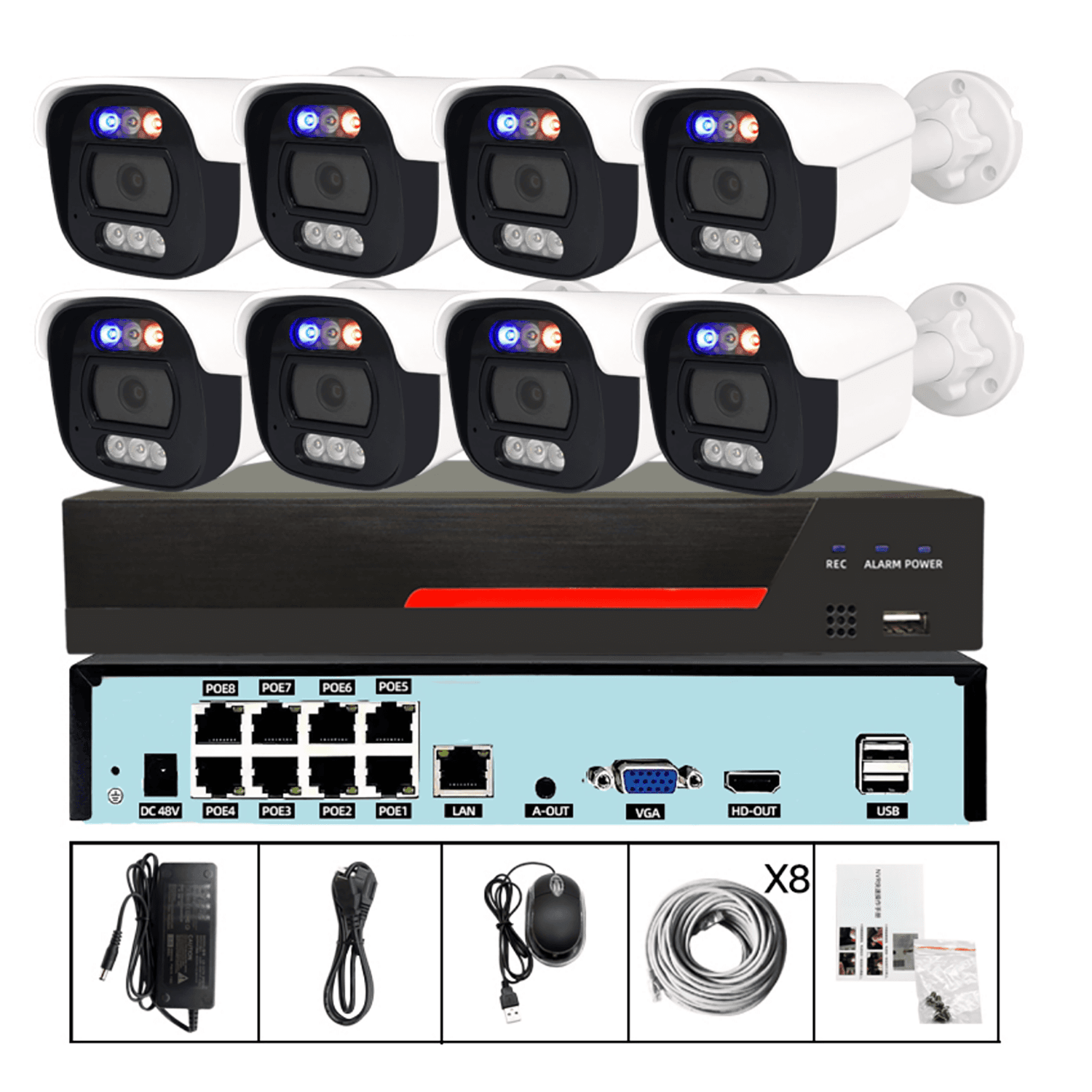JBK4-400EB8-2 4MP 8CH POE IP Camera System Kit product image