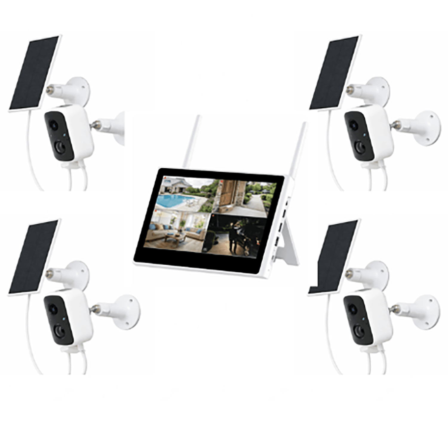 JBK48-400SBA4 4MP 4CH WiFi Solar Camera Kit Home Hub With Screen product image