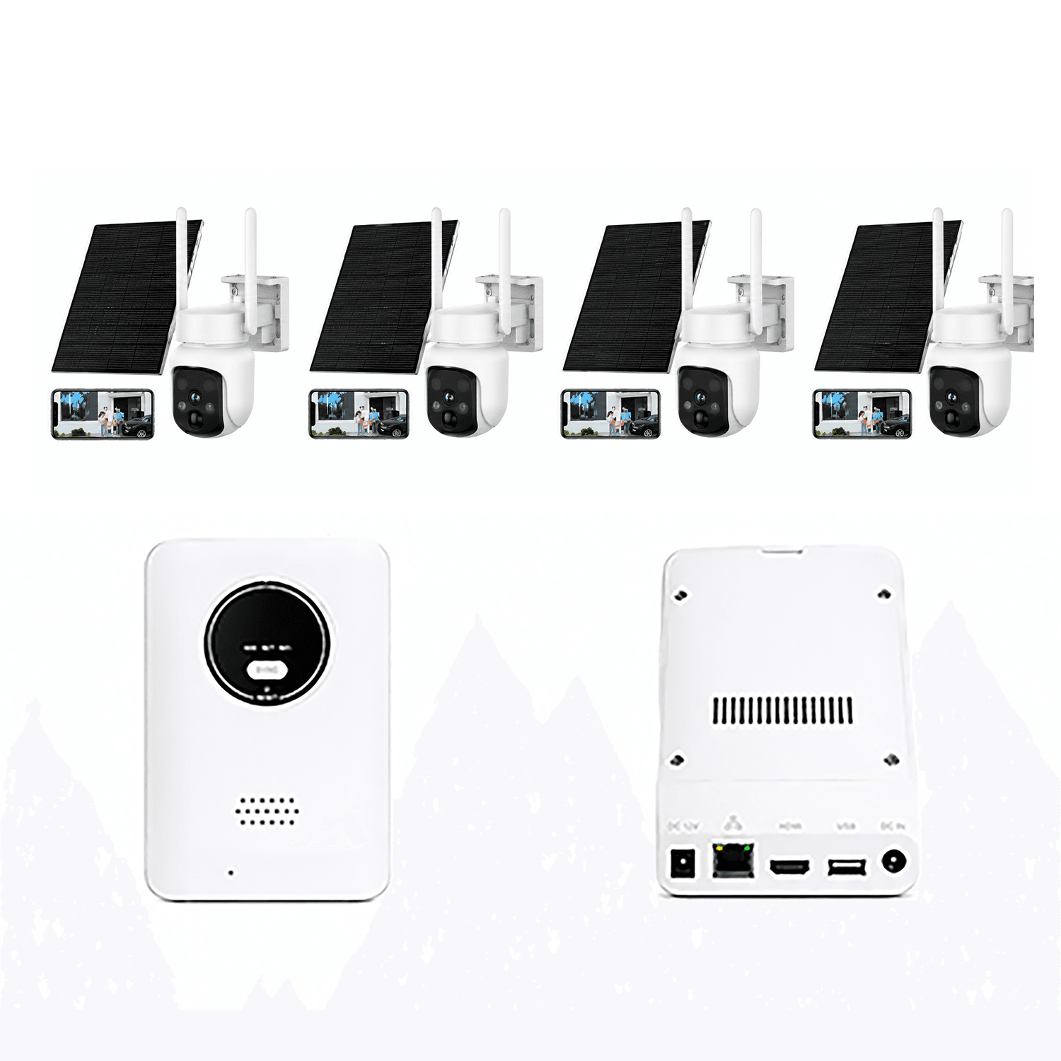 JBK7-400SPT4 4MP 4CH WiFi Solar Camera Kit Home Hub Without Screen product image